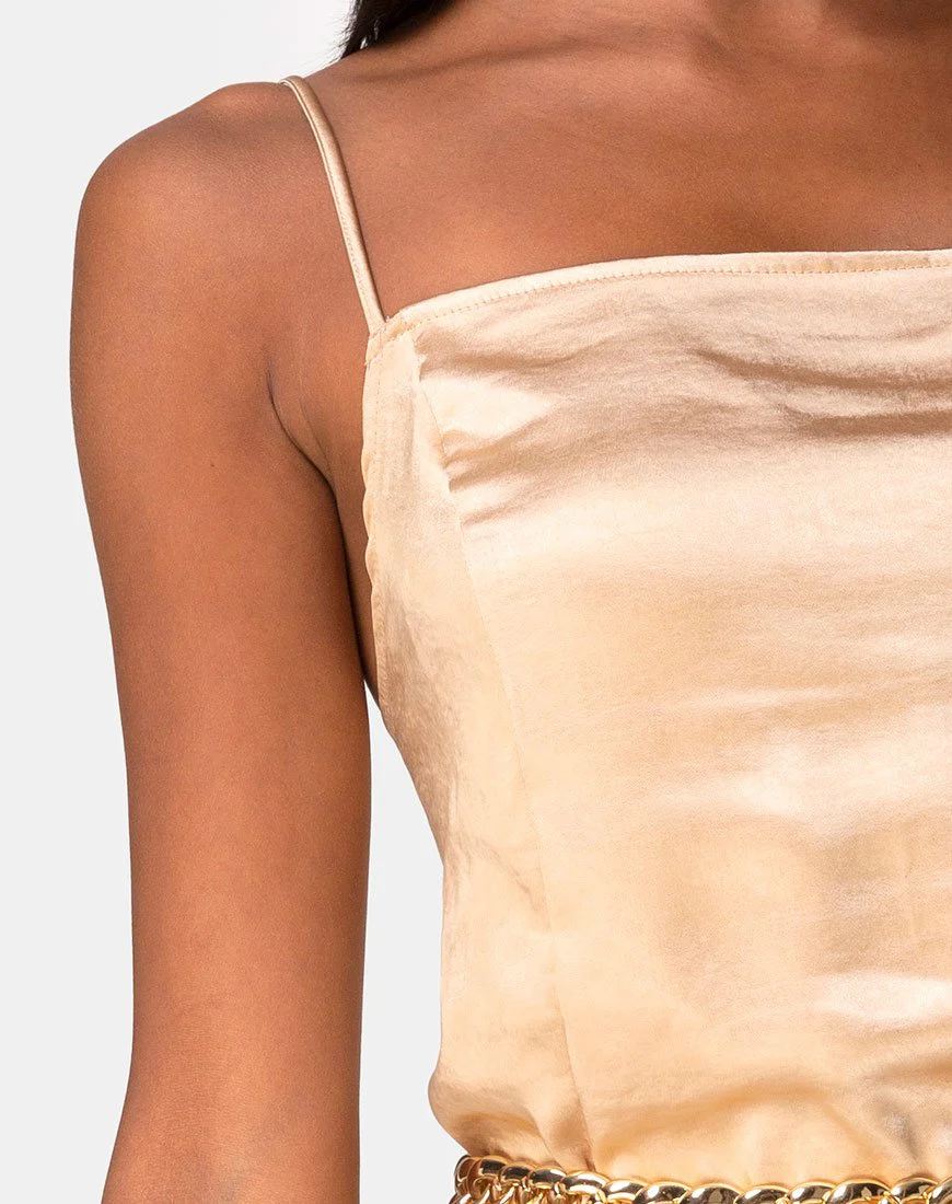 Datista Kleid in Satin Gold - Image 5