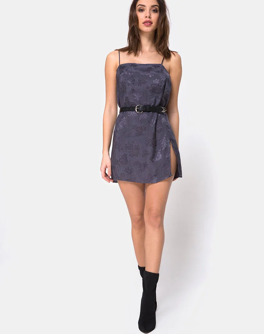 Datista Slip-Kleid aus Satin Rose Grau - Image 3