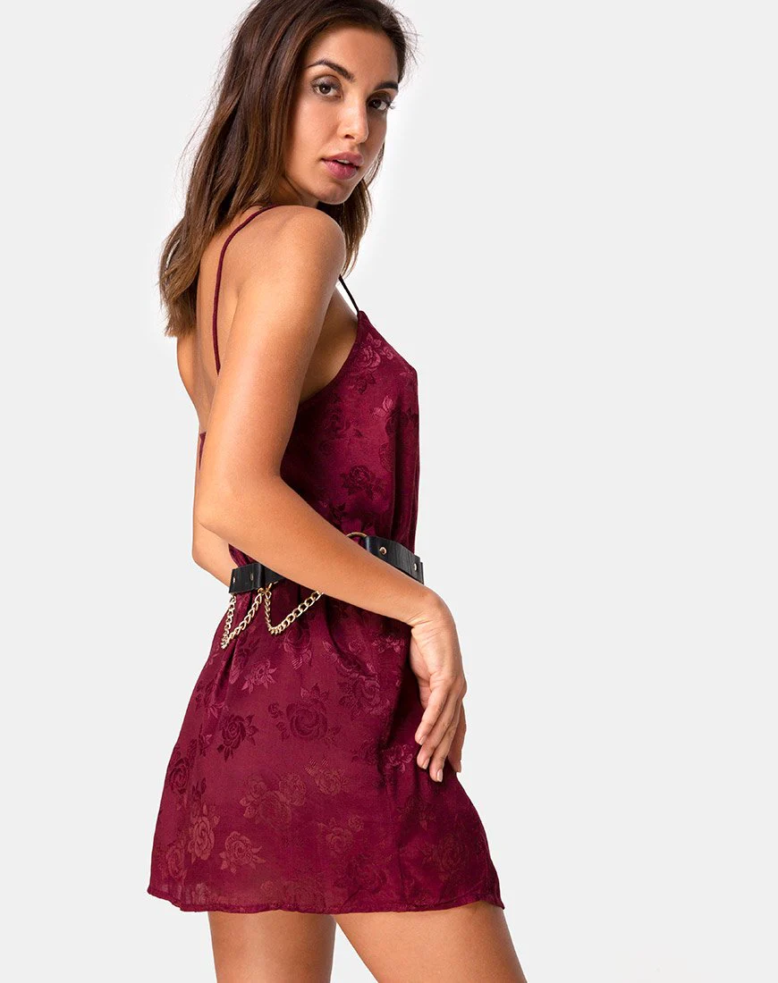 Datista Slip-Kleid aus Satin Rose Burgundy - Image 2