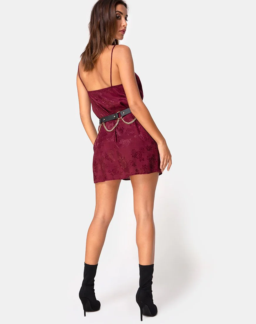Datista Slip-Kleid aus Satin Rose Burgundy - Image 4