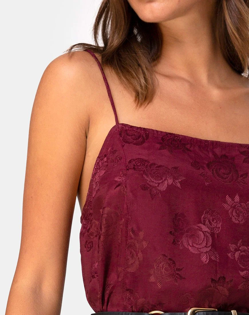 Datista Slip-Kleid aus Satin Rose Burgundy - Image 5