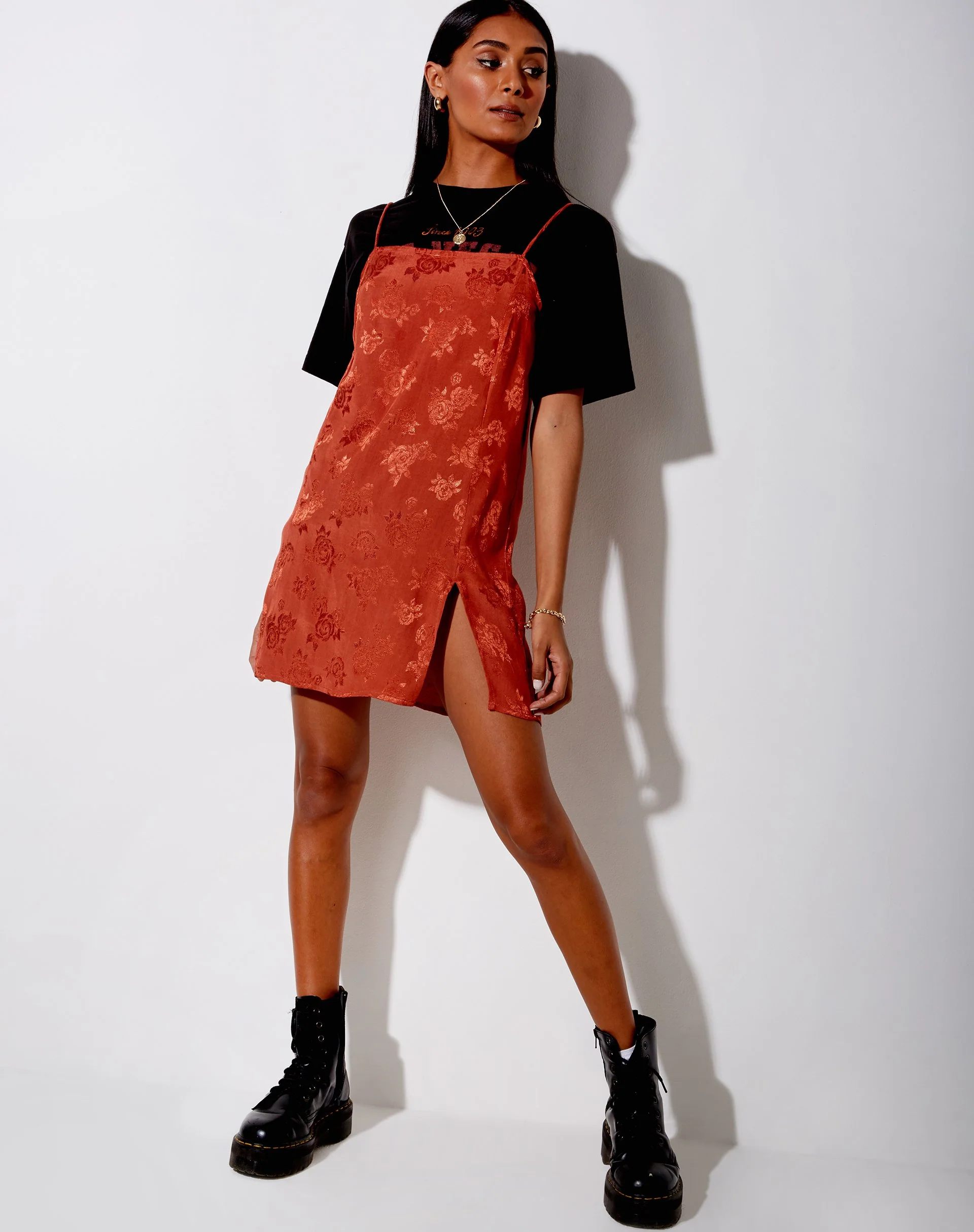 Datista Slip-Kleid aus Satin Rose Copper - Image 3