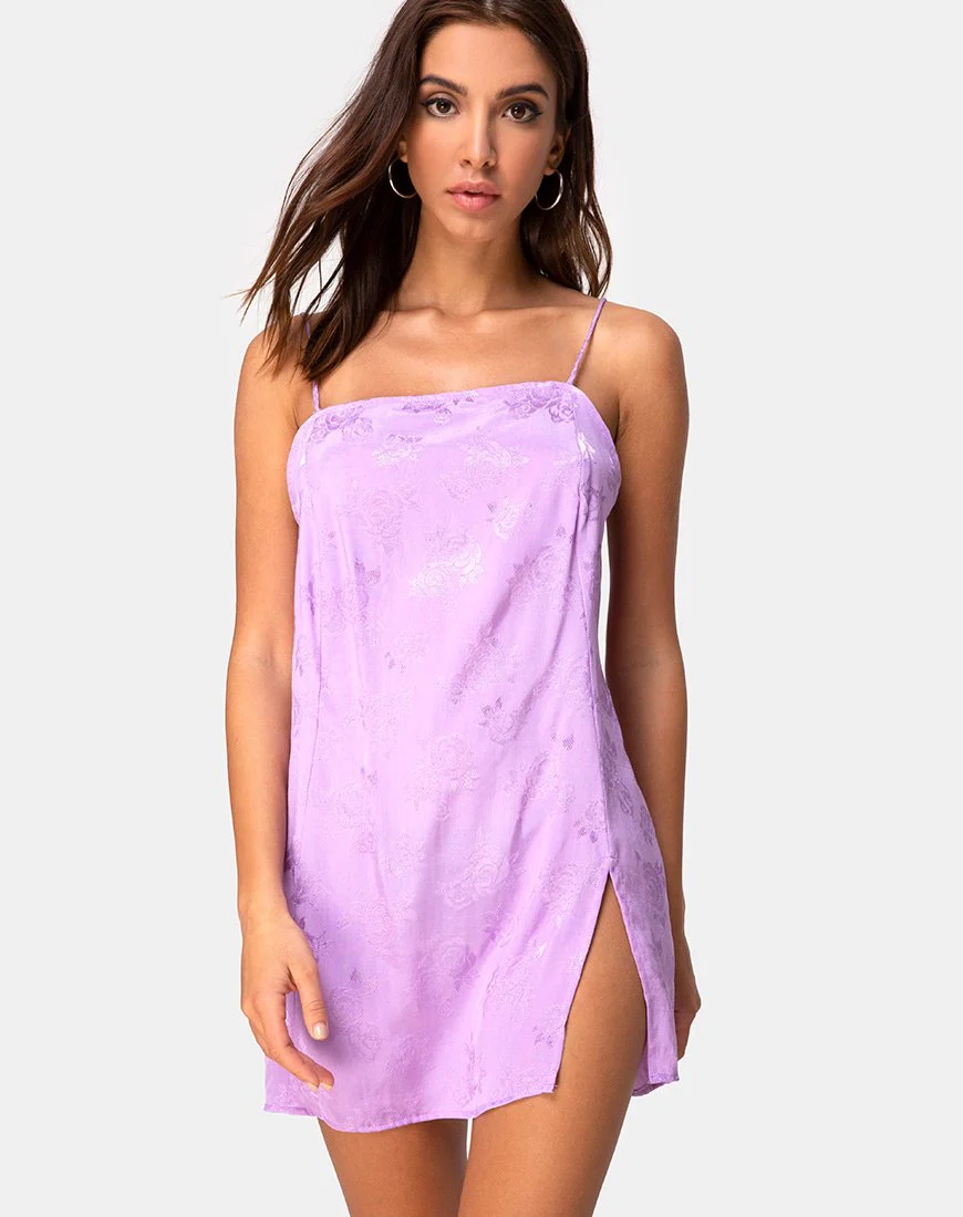 Datista Slip-Kleid aus Satin Rose Flieder - Image 3