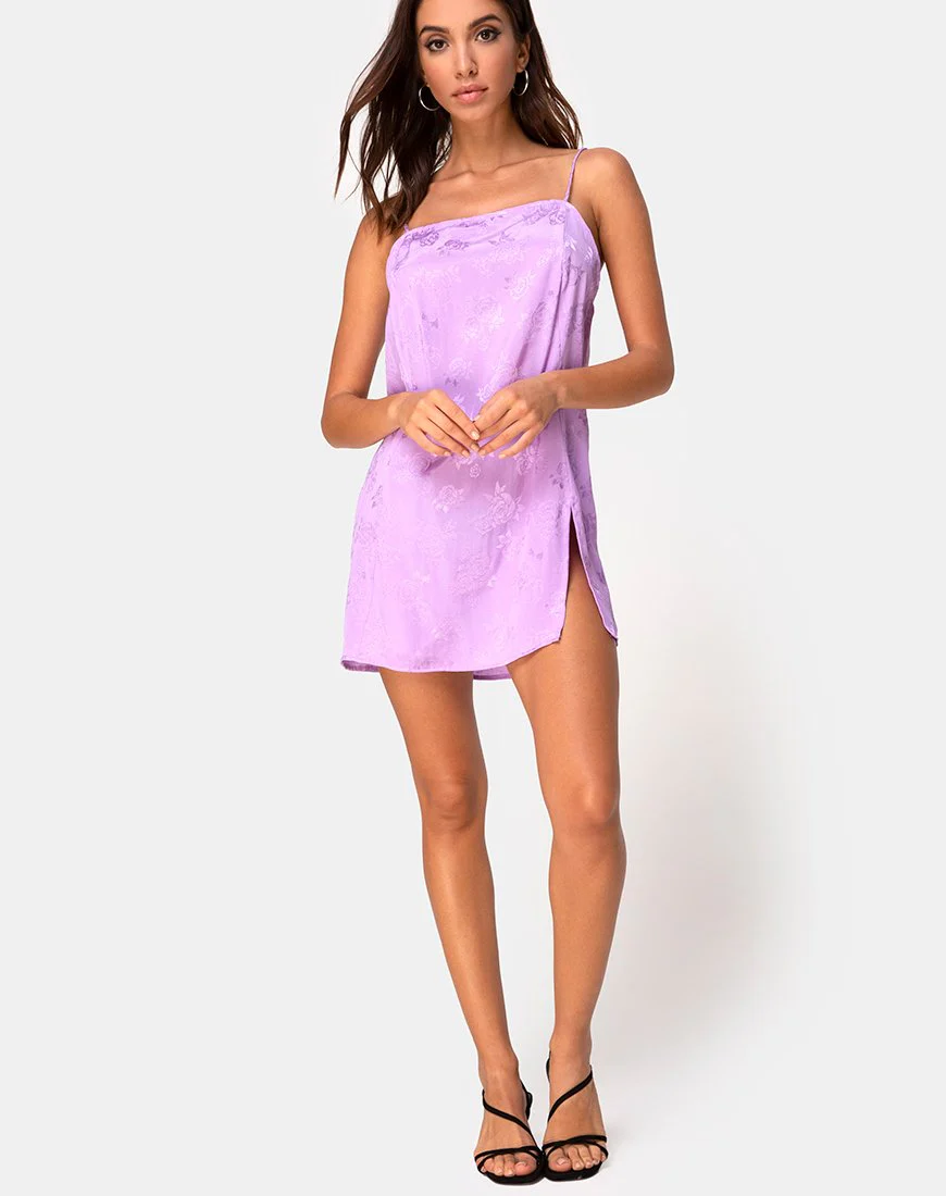 Datista Slip-Kleid aus Satin Rose Flieder - Image 5