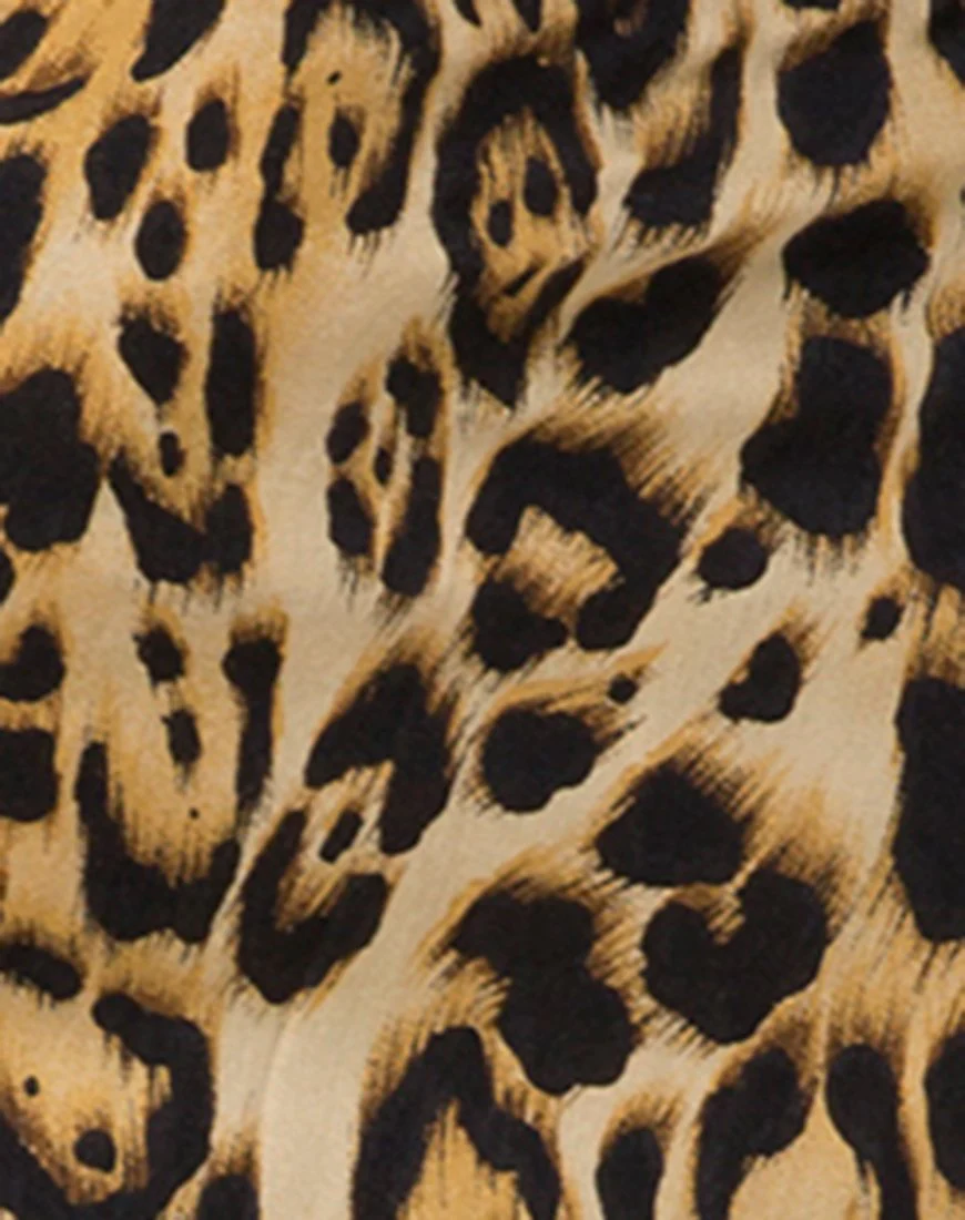 Datista Slip Dress in Leopard - Image 5