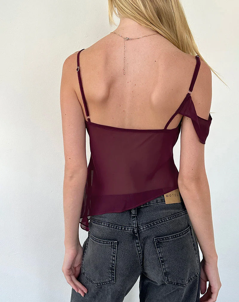 Davila Top aus Chiffon Burgund - Image 5