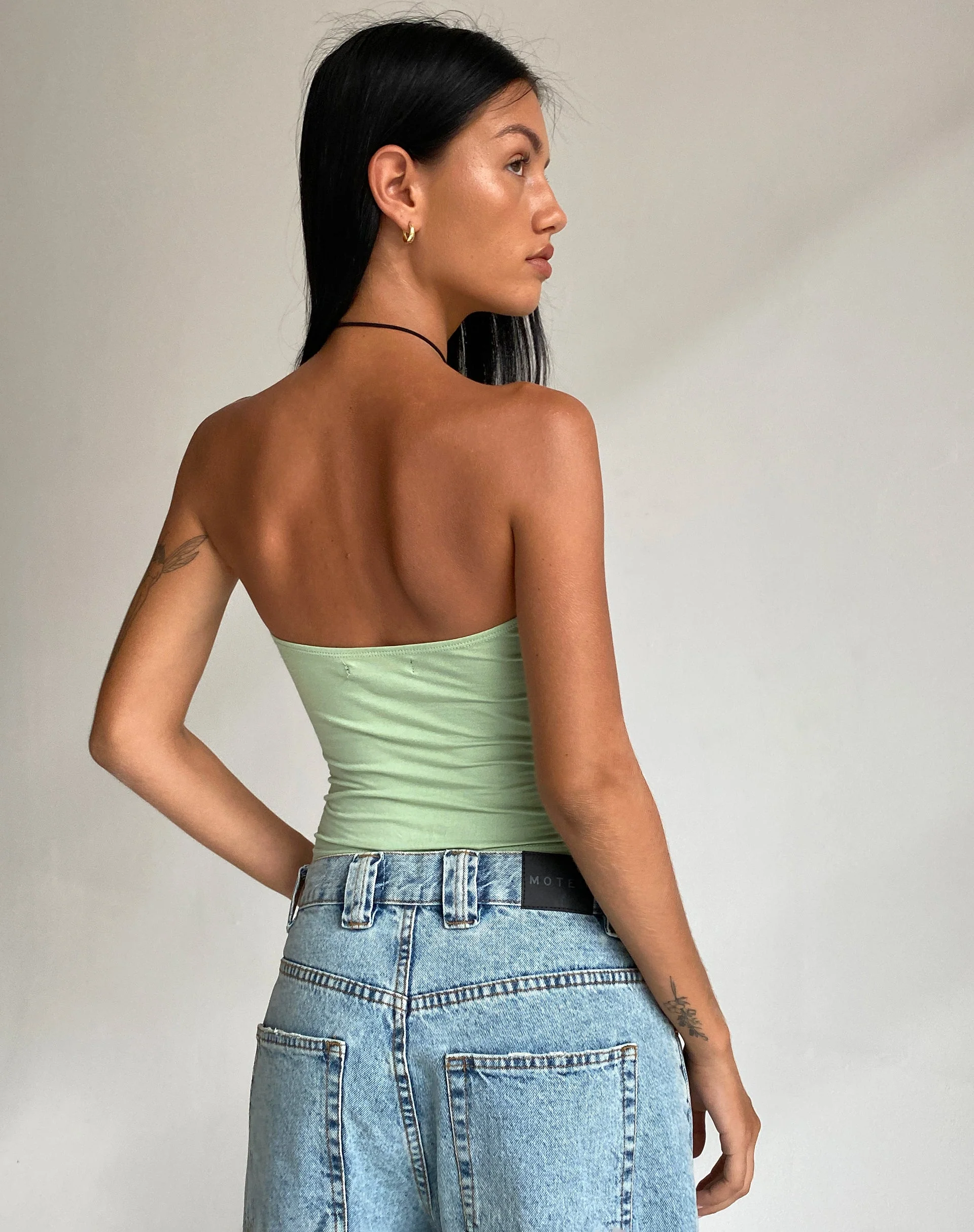 Dayu Bandeau-Crop-Top in Silber Salbei - Image 2