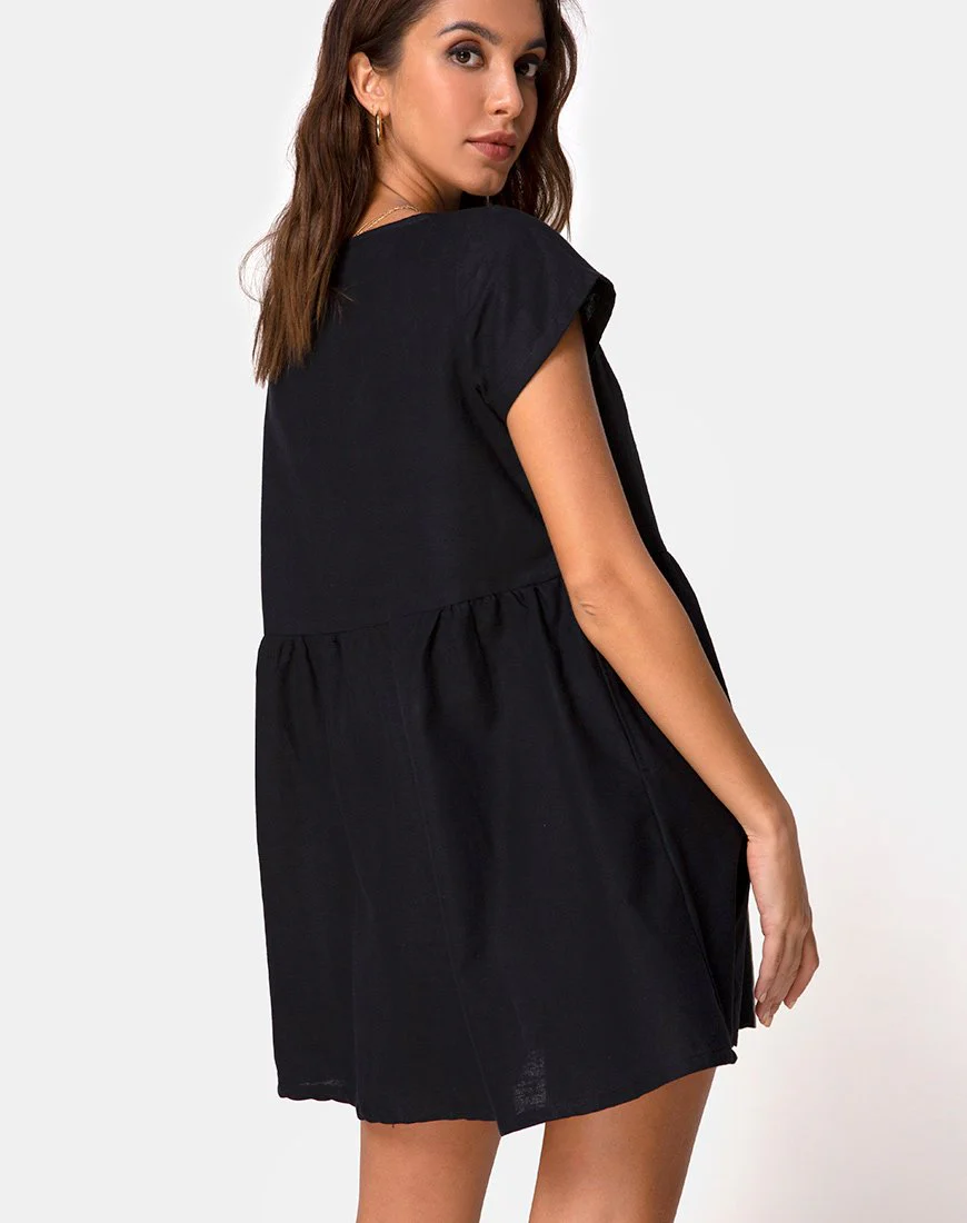 Deira Babydoll-Kleid in Schwarz - Image 2