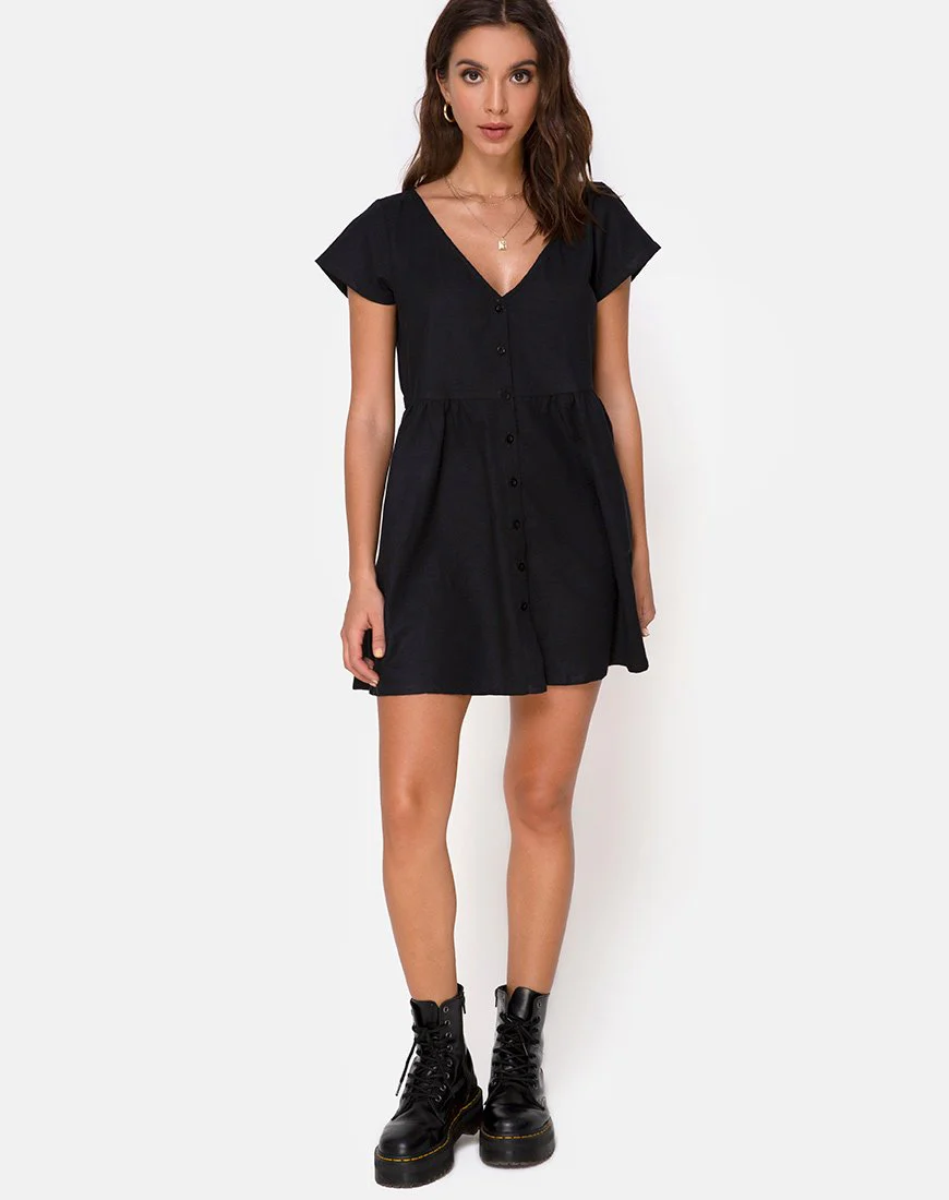 Deira Babydoll-Kleid in Schwarz - Image 3
