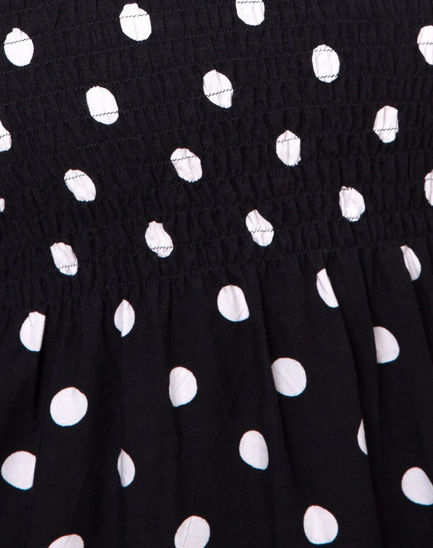 Deloya Midikleid in 80er Jahre Polka Schwarz - Image 6