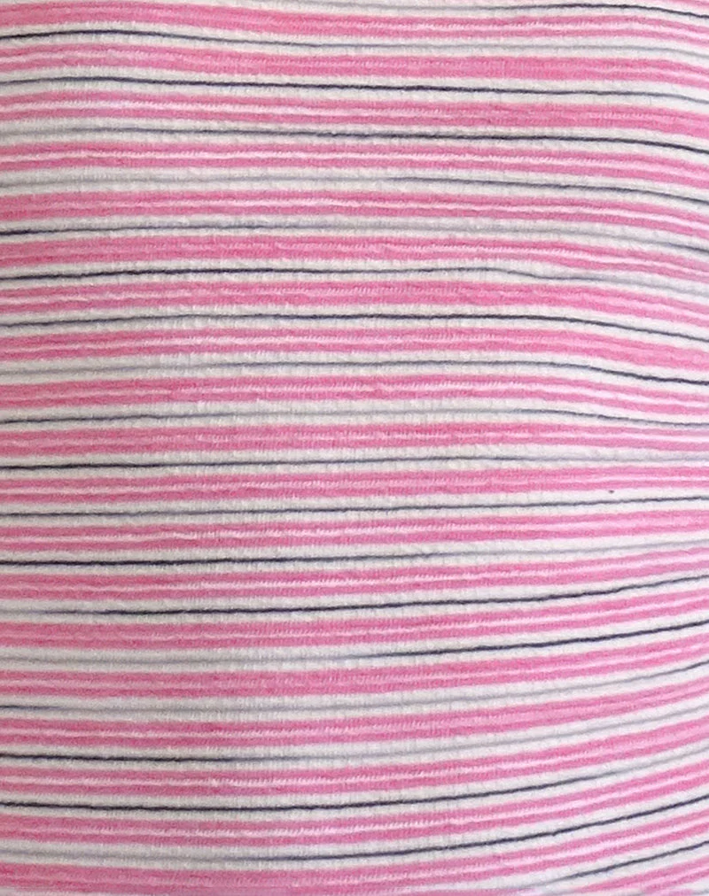 Dema Minikleid aus rosa Jacquard-Streifen - Image 6