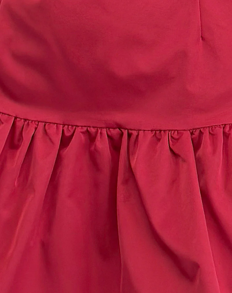 Denama Puffball-Minikleid in Tiefrot - Image 6