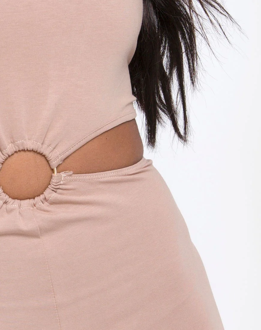 Dequa Ausschnitt Unitard in Jersey Tan - Image 5