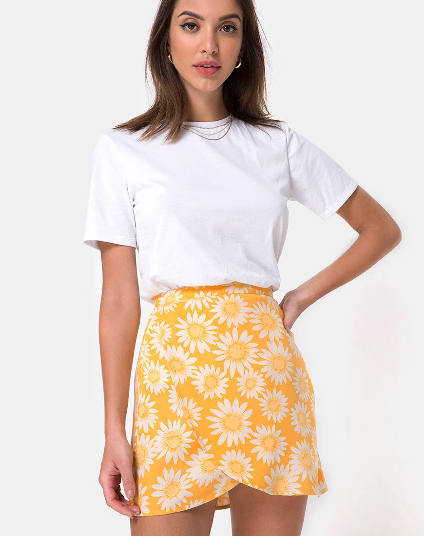 Derla Wickelrock in Sunkissed Floral Gelb