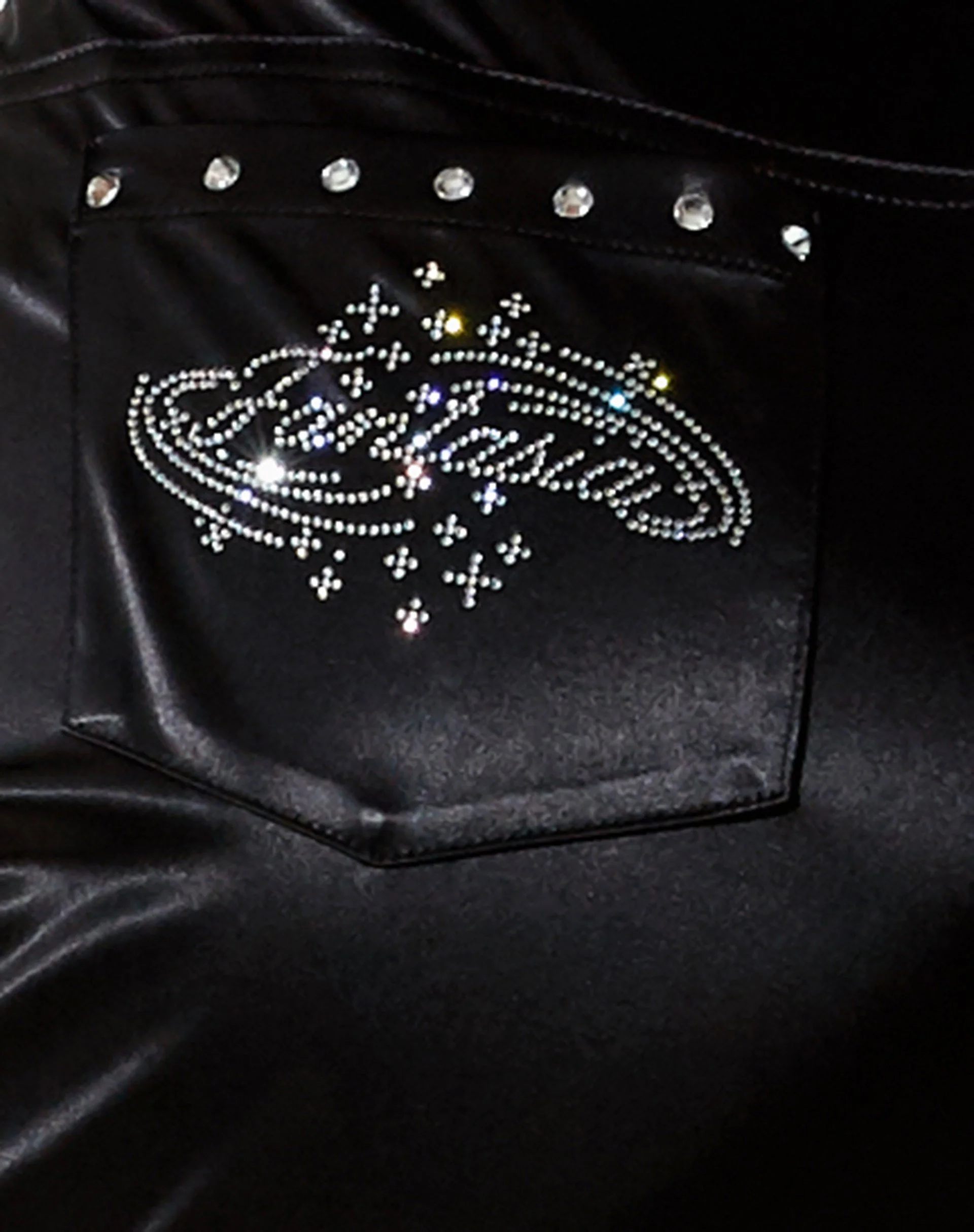Desta Hose aus Satin Schwarz Fantasia Diamante - Image 5