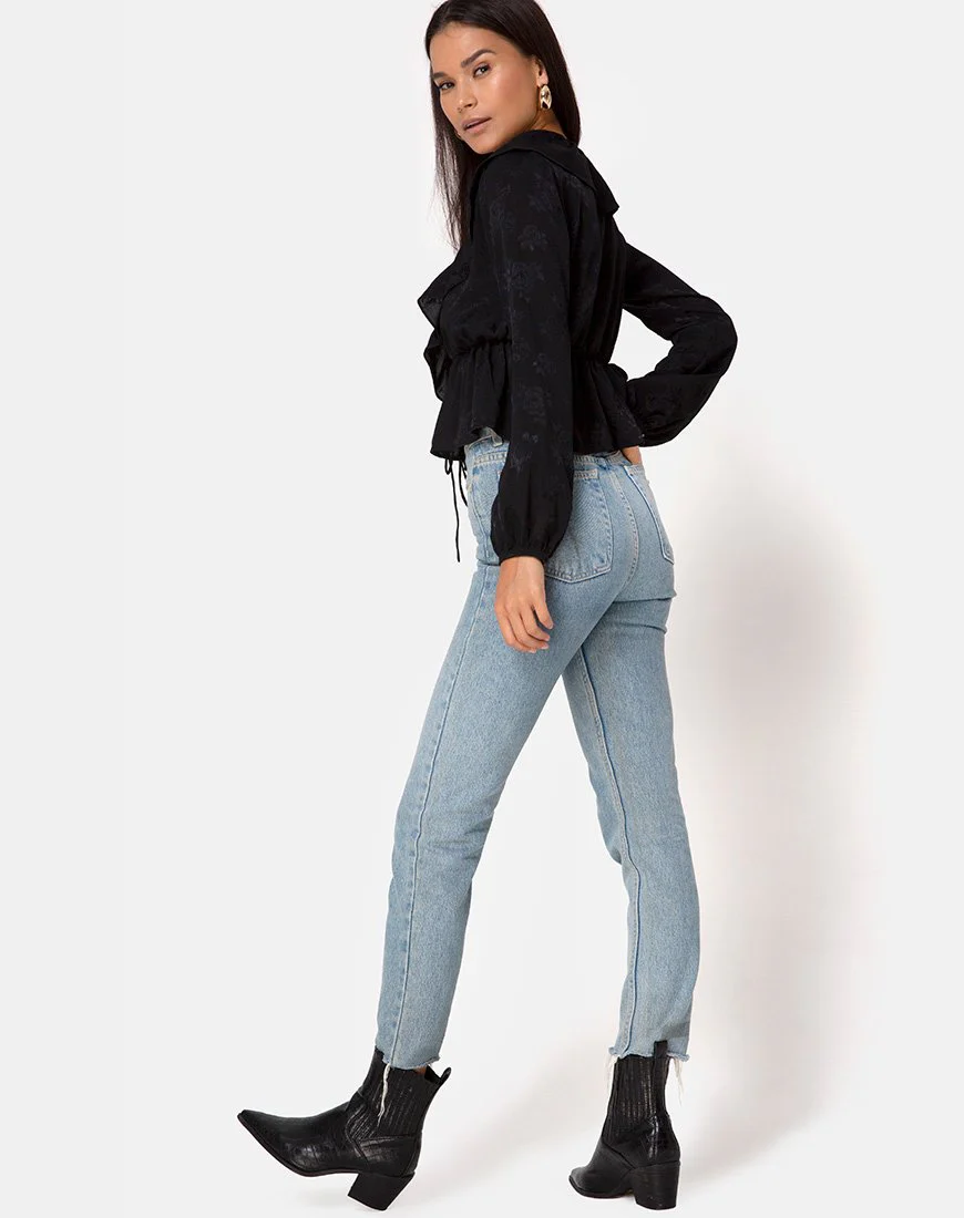 Diar Top in Satin Rose Schwarz - Image 4
