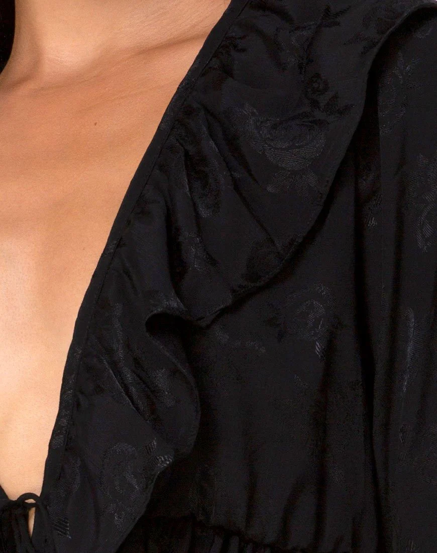 Diar Top in Satin Rose Schwarz - Image 5
