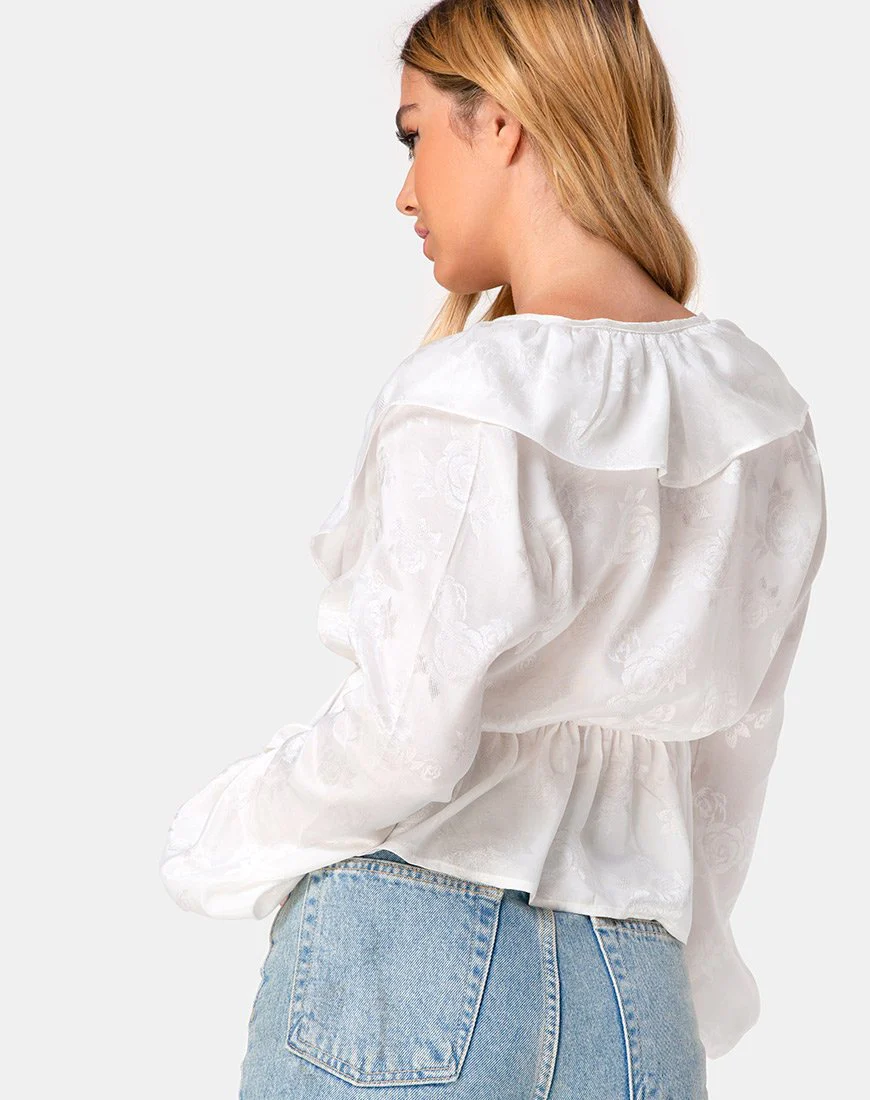Diar Top in Satin Rose Elfenbein - Image 2