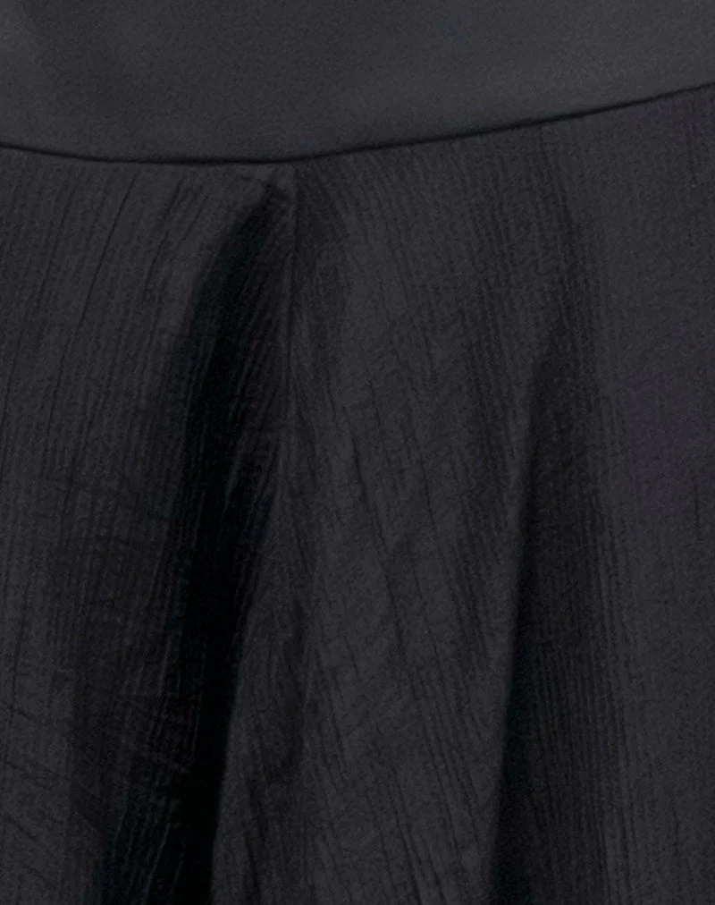 Diera Satin Chiffon Midirock in Schwarz - Image 6