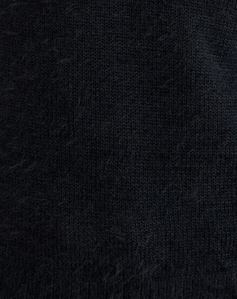Dikara Pullover mit Schal in Schwarz gestrickt - Image 6