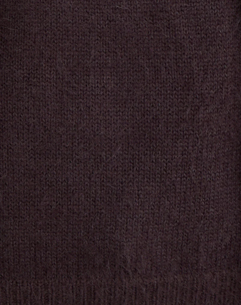 Dikara Pullover mit Schal aus braunem Strick - Image 7