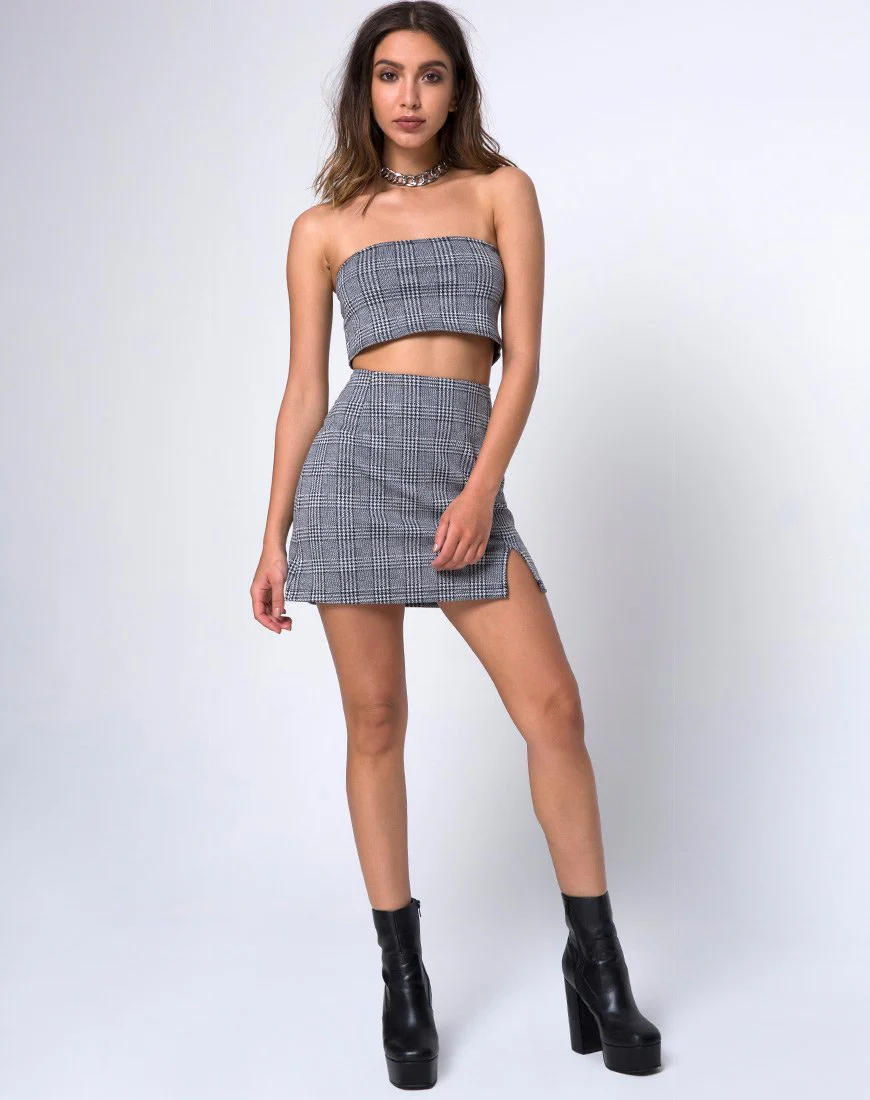 Dina Minirock aus Charles-Karo Grau - Image 3