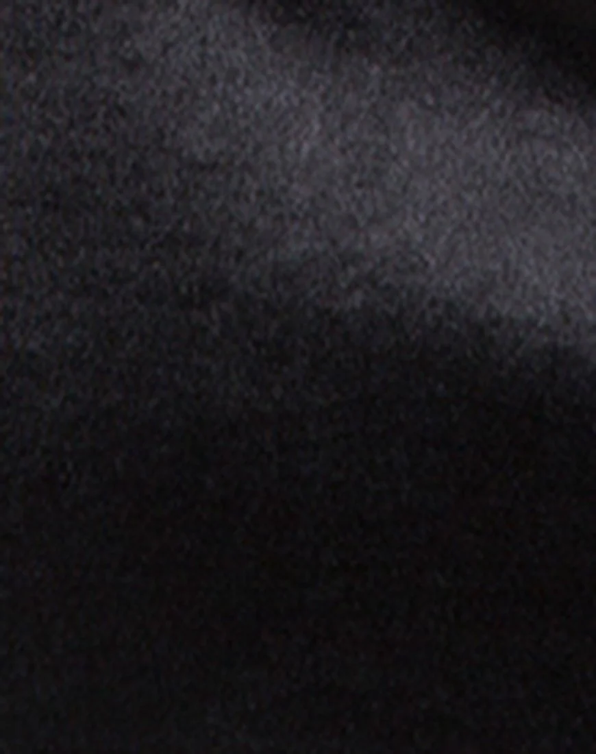 Dina Minirock aus Satin-Elasthan Schwarz - Image 5