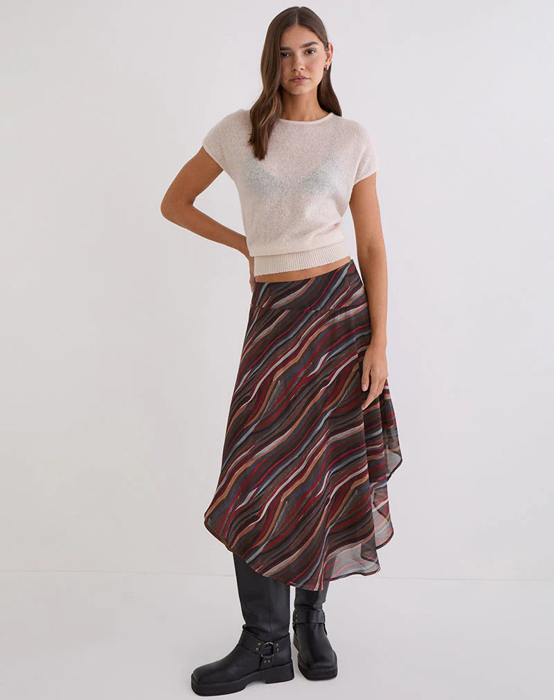 Diona Midirock aus Chiffon mit 70er-Jahre-Schattenstreifen - Image 3