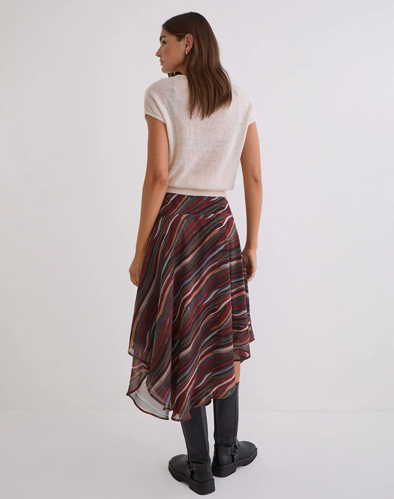 Diona Midirock aus Chiffon mit 70er-Jahre-Schattenstreifen - Image 4