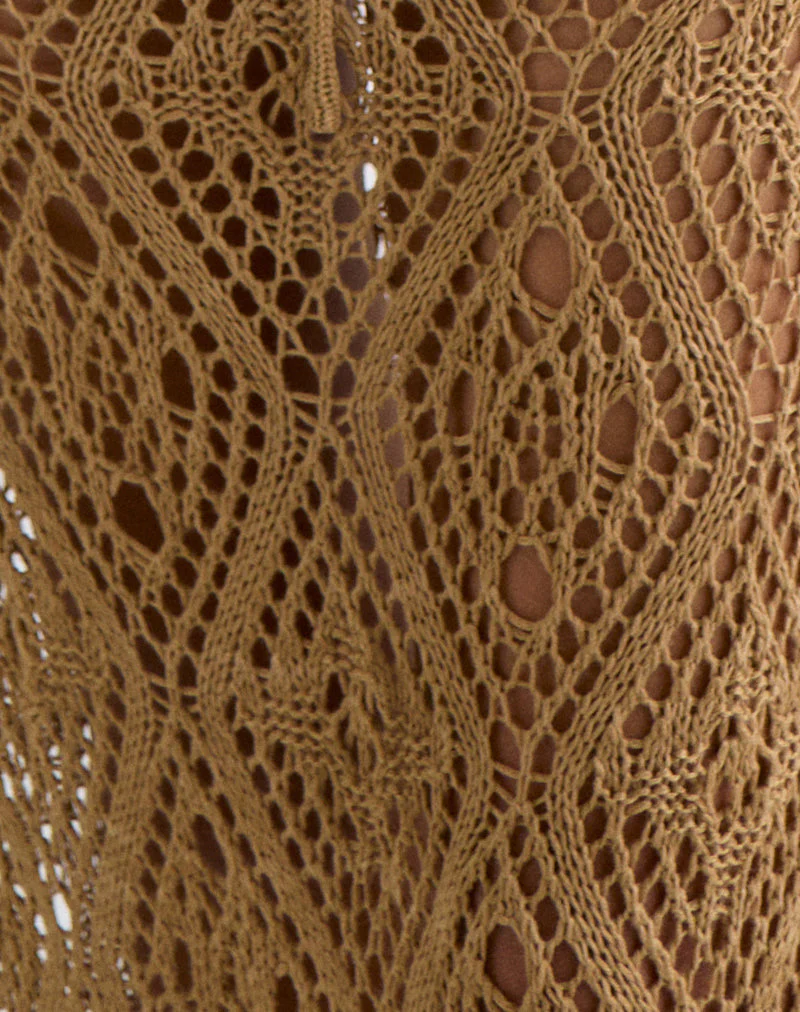 Diora Tie Front Rock aus Häkelkamel - Image 5