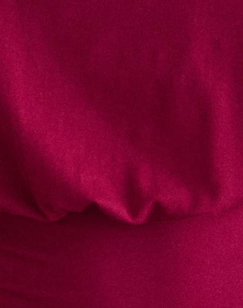 Diraka High Neck Top aus Rayon-Jersey in Burgunderrot - Image 5
