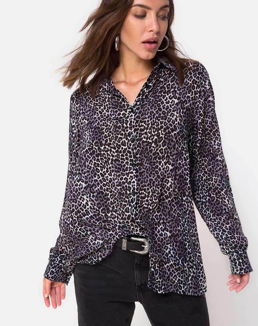 Disam Hemd in Rar Leopard Grau - Image 2