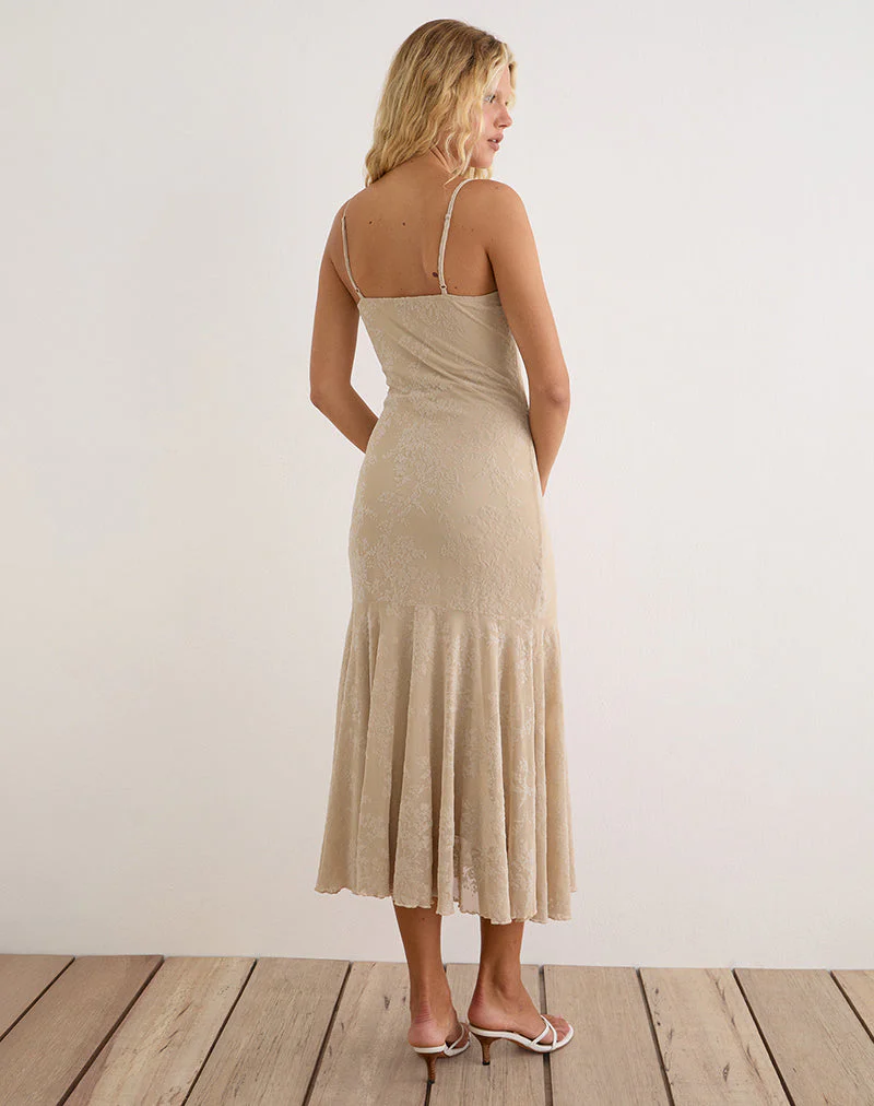 Disini Midi Dress in Moss Petal Coconut Milk - Image 4