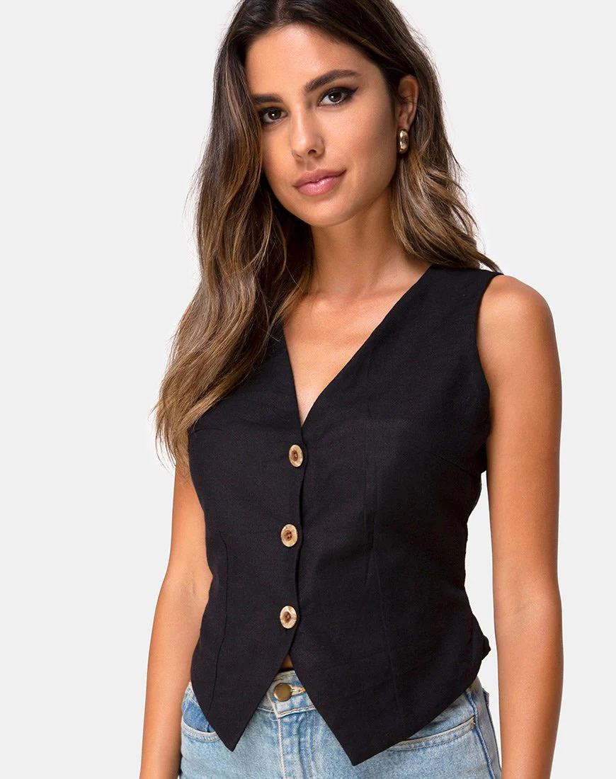 Divest Top in Schwarz