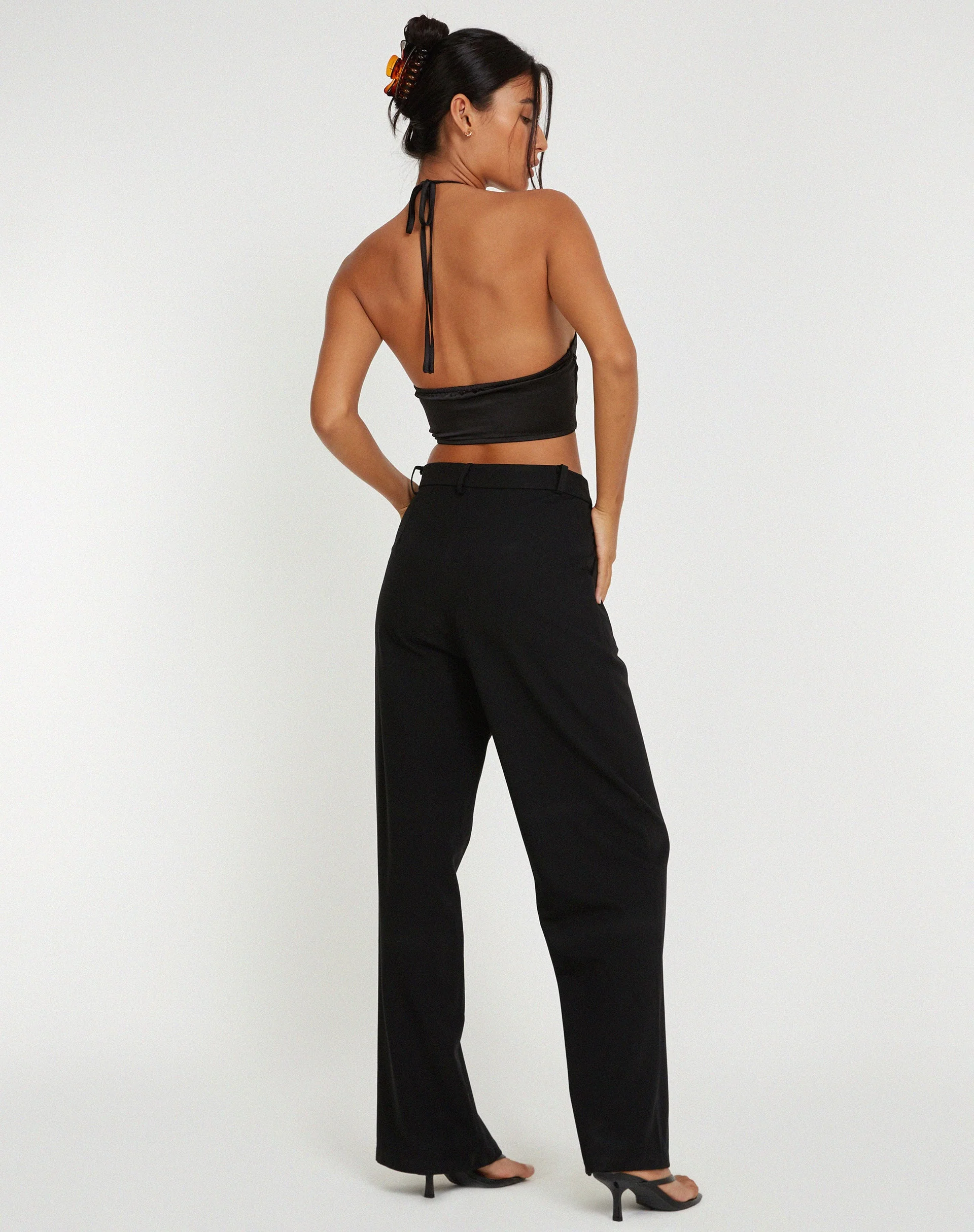 Domila-Platte in Schwarz Satin - Image 4