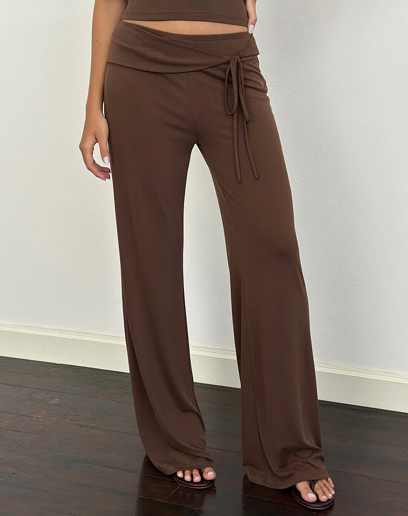 Donata-Hose aus Cupro Dunkelbraun - Image 3