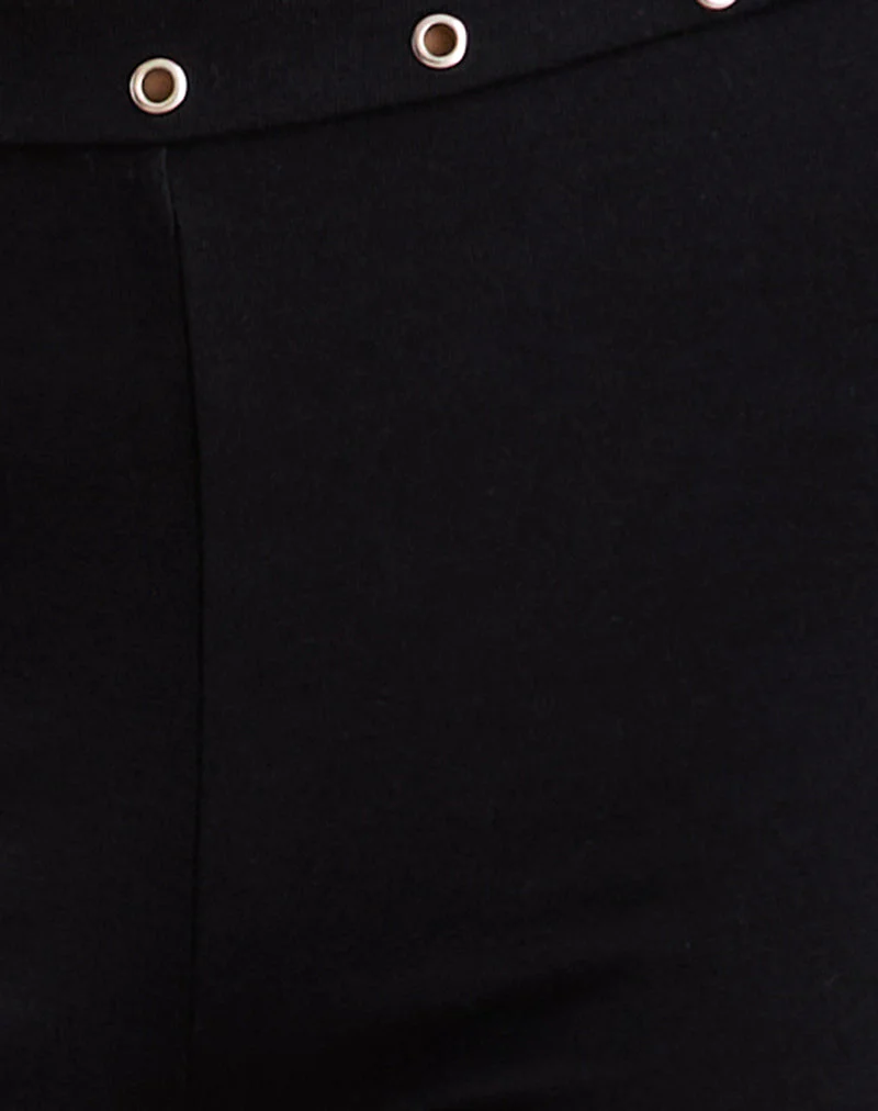 Dorala Low-Rise-Hose mit Ösen in Schwarz - Image 6
