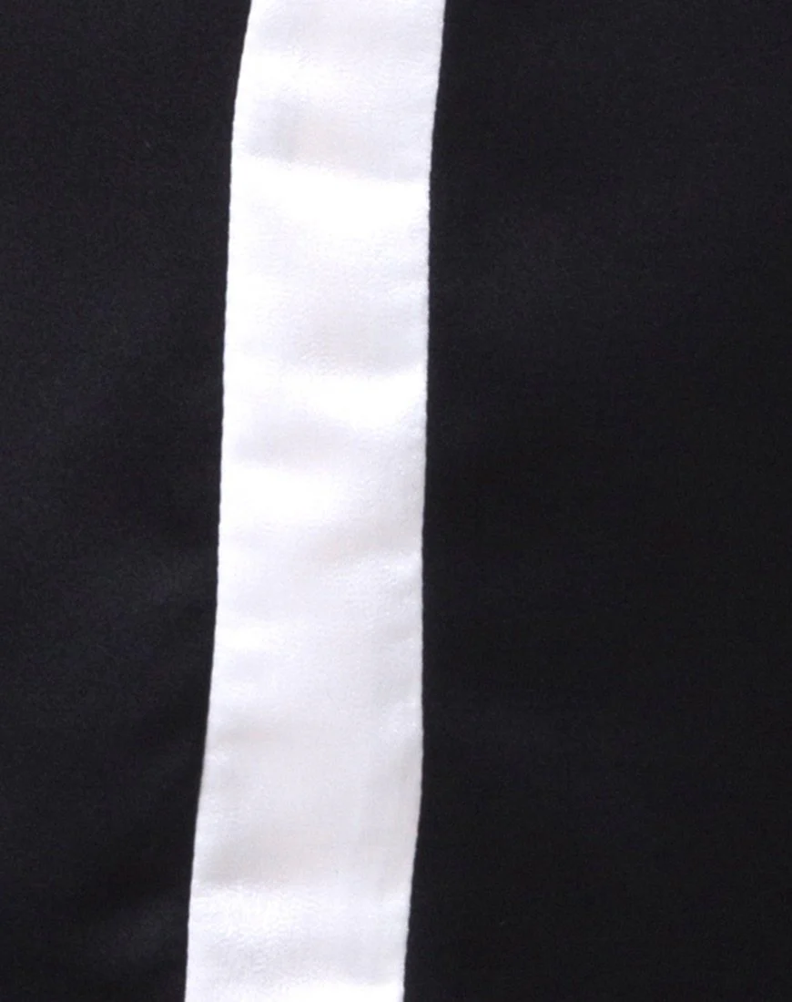 Dore T-Shirt-Kleid in Schwarz mit elfenbeinfarbenen Streifen - Image 5