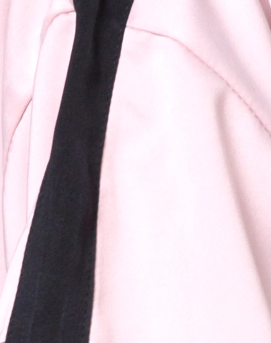 Dore T-Shirt-Kleid in Blush mit schwarzem Streifen - Image 5