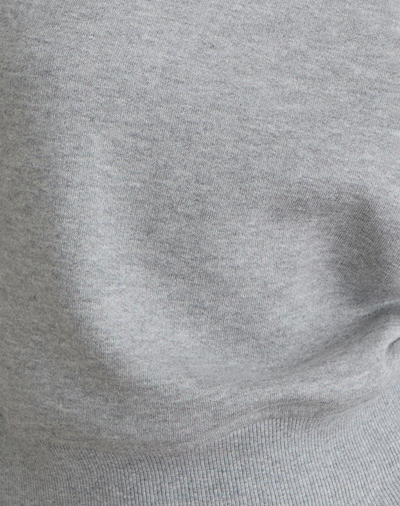 Doxia One Shoulder Sweatshirt in Grau meliert - Image 5