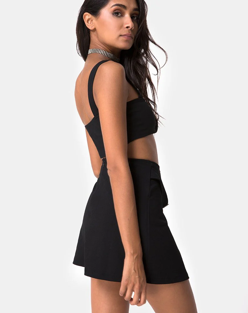 Drue Crop Top in Schwarz mit Diamantenring - Image 2