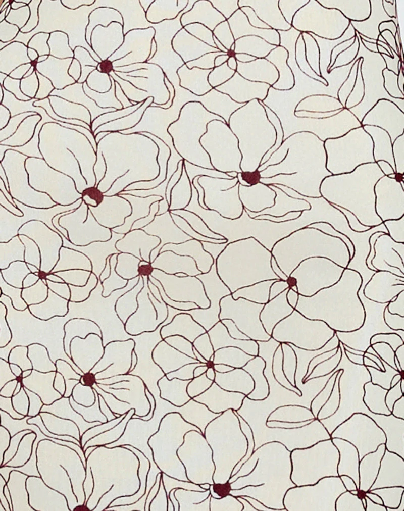 Druvish Midikleid in Line Flower Creme - Image 6