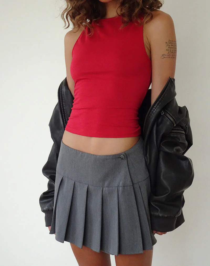 Dudley Vest Top in Adrenalinrot - Image 2