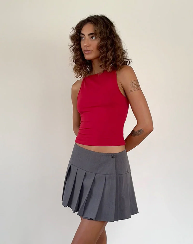 Dudley Vest Top in Adrenalinrot - Image 3