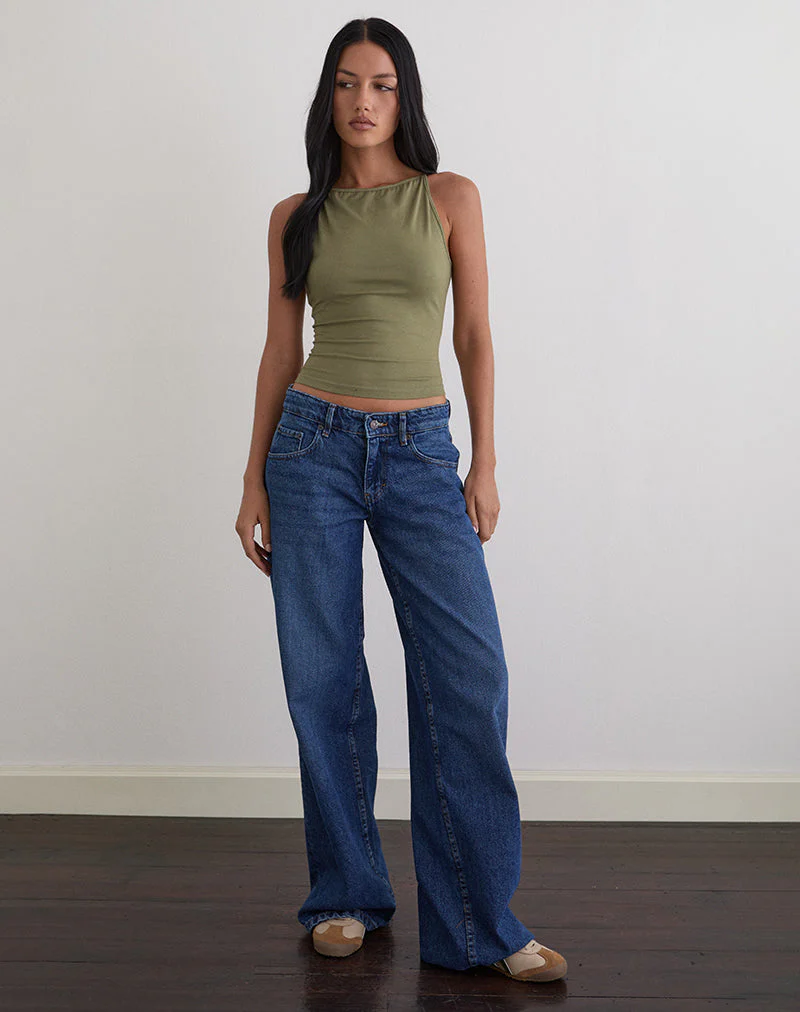 Dudley Vest Top aus Jersey Khaki - Image 3