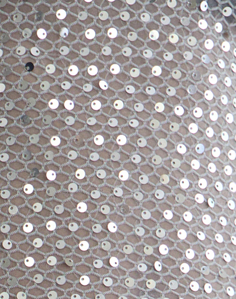Dudley Vest Top aus Paillettenstrick in Dunkelsilber - Image 6