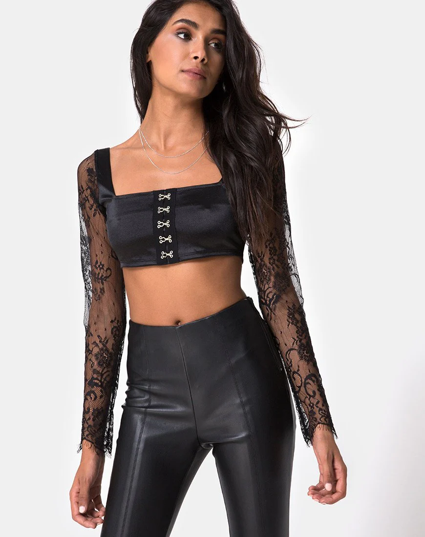 Dulip Crop Top in Schwarz