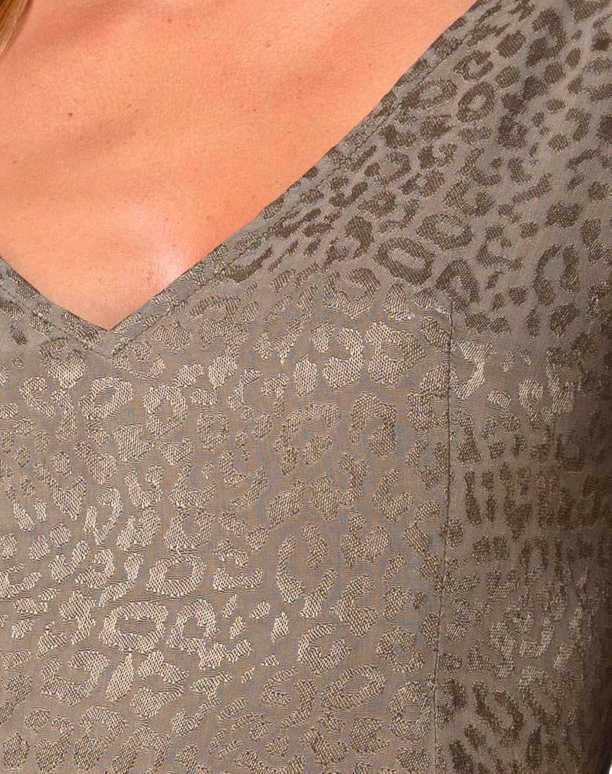 Dumia Minikleid aus Satin Gepard Silber Grau - Image 5