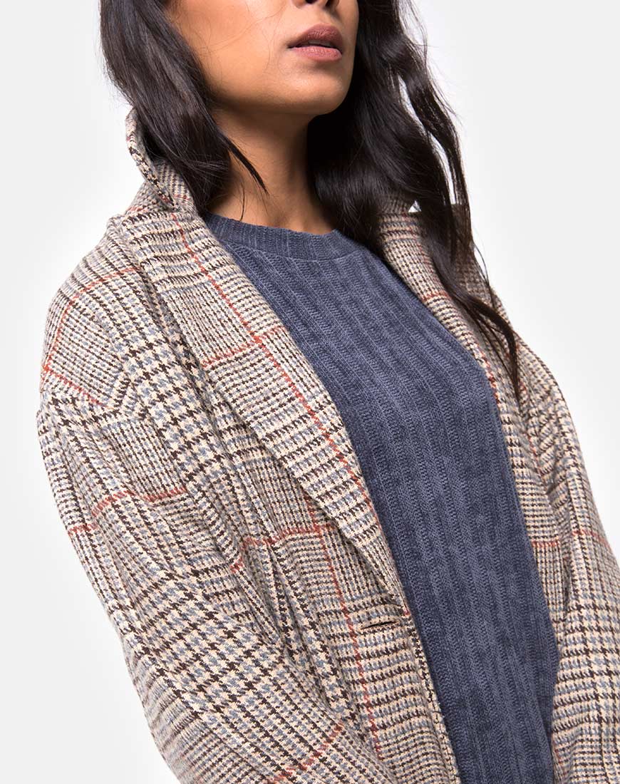 Duster Langarmmantel aus Glenn-Karo Natur - Image 8