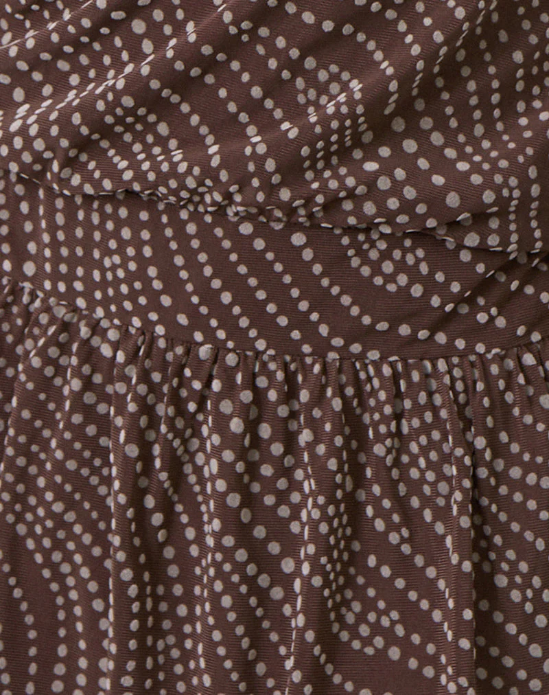 Dyle Minikleid aus abstraktem Polka-Flock Braun - Image 6